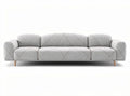 Sofa narożna szara z tkaniny rozmiar 210 x 90 x 85cm