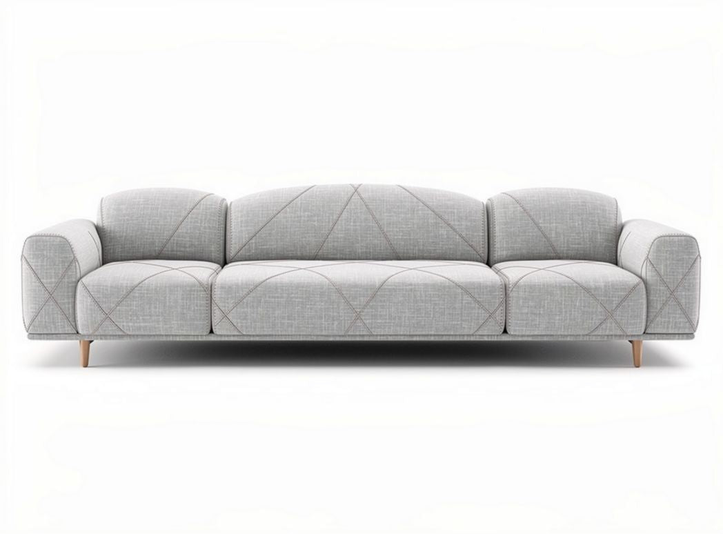 Sofa narożna szara z tkaniny rozmiar 210 x 90 x 85cm