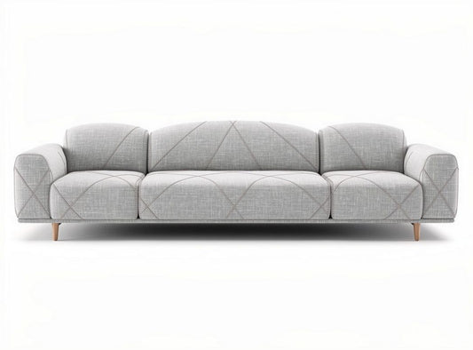 Sofa narożna szara z tkaniny rozmiar 210 x 90 x 85cm